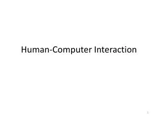 Human-Computer Interaction