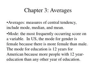 Chapter 3: Averages