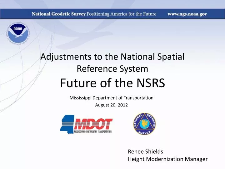 adjustments to the national spatial reference system future of the nsrs