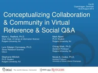 Conceptualizing Collaboration &amp; Community in Virtual Reference &amp; Social Q&amp;A