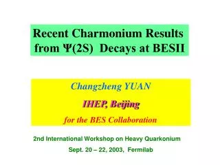 Recent Charmonium Results from ?(2S) Decays at BESII