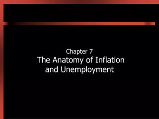 Chapter 7 The Anatomy of Inflation and Unemployment