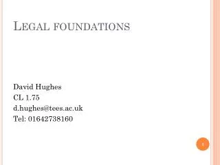 Legal foundations