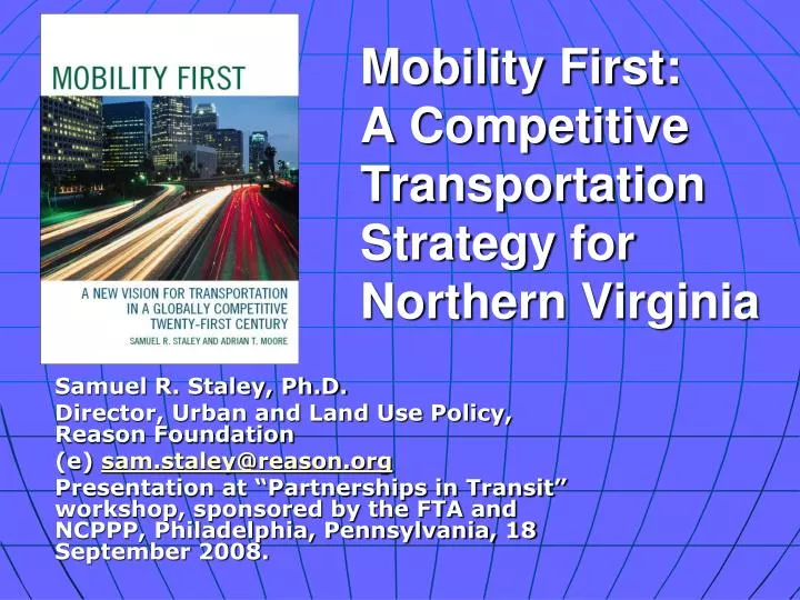 mobility first a competitive transportation strategy for northern virginia