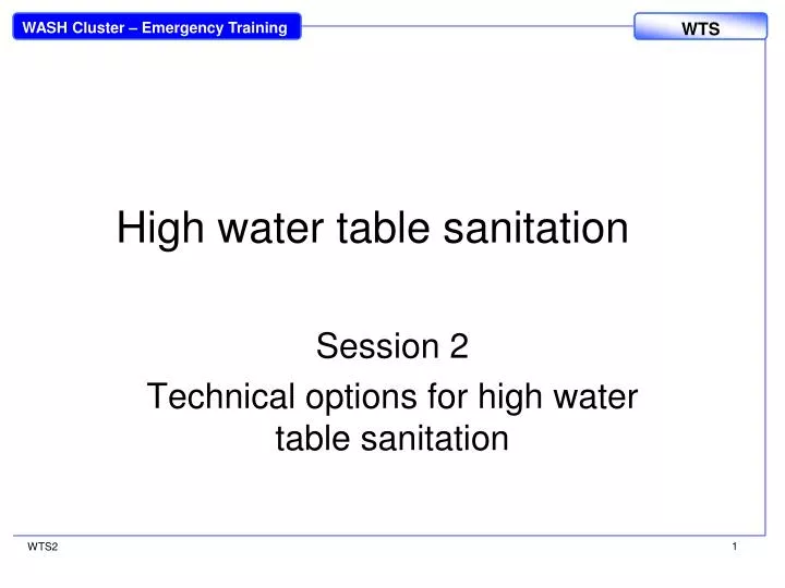 high water table sanitation