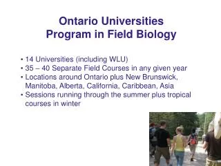 Ontario Universities Program in Field Biology
