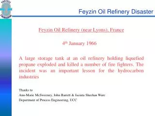 Feyzin Oil Refinery Disaster