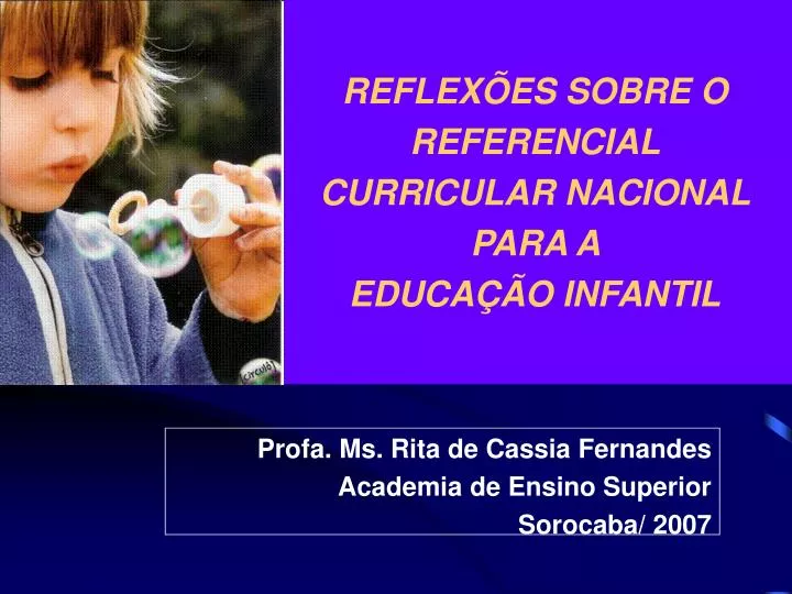 reflex es sobre o referencial curricular nacional para a educa o infantil