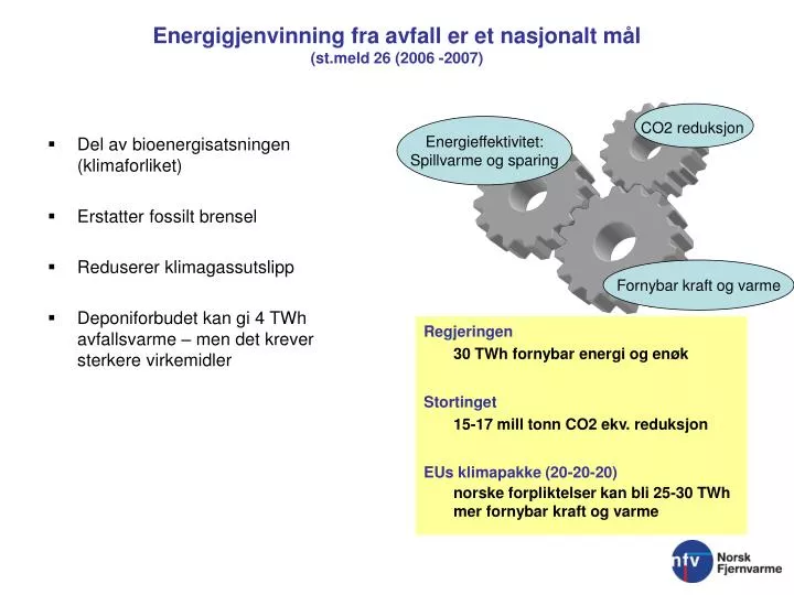 energigjenvinning fra avfall er et nasjonalt m l st meld 26 2006 2007