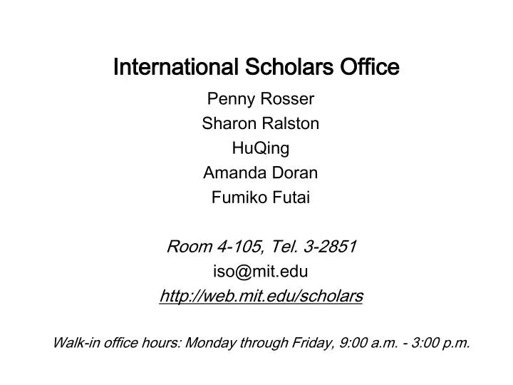 international scholars office