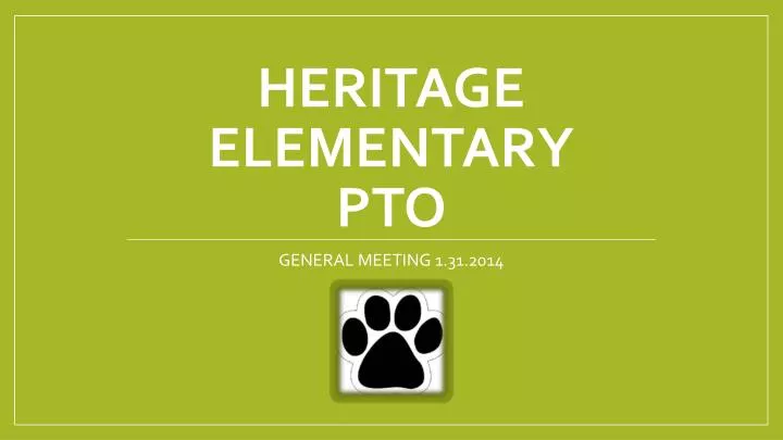heritage elementary pto