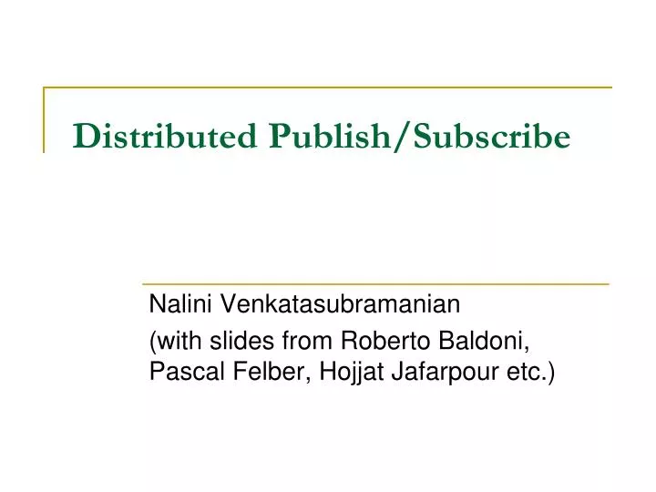 distributed publish subscribe