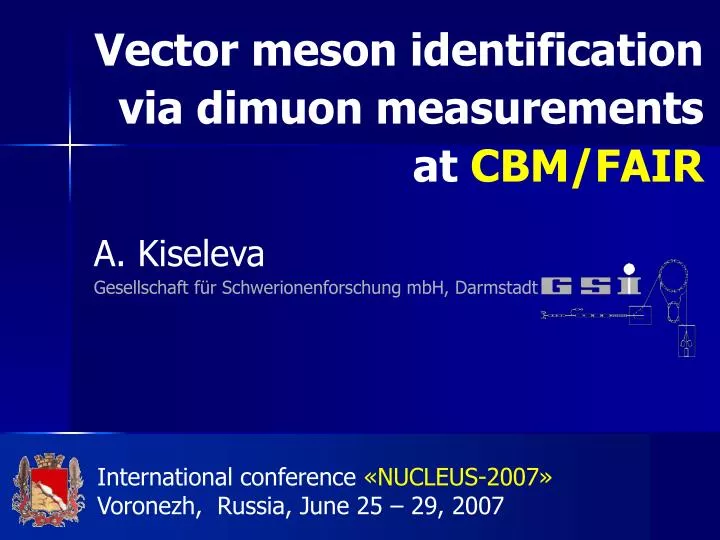 vector meson identification via dimuon measurements at cbm fair