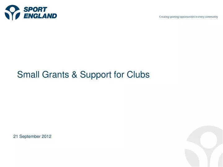 small grants support for clubs
