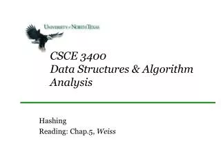 CSCE 3400 Data Structures &amp; Algorithm Analysis