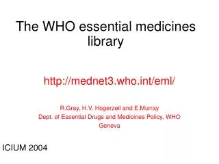 The WHO essential medicines library
