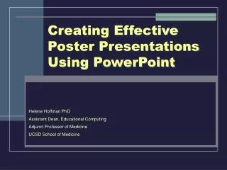 Creating Effective Poster Presentations Using PowerPoint