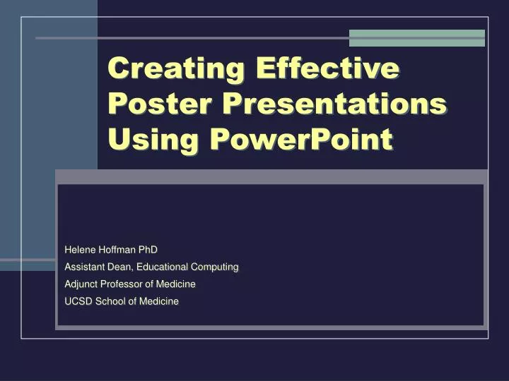 creating effective poster presentations using powerpoint