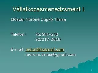 v llalkoz smenedzsment i