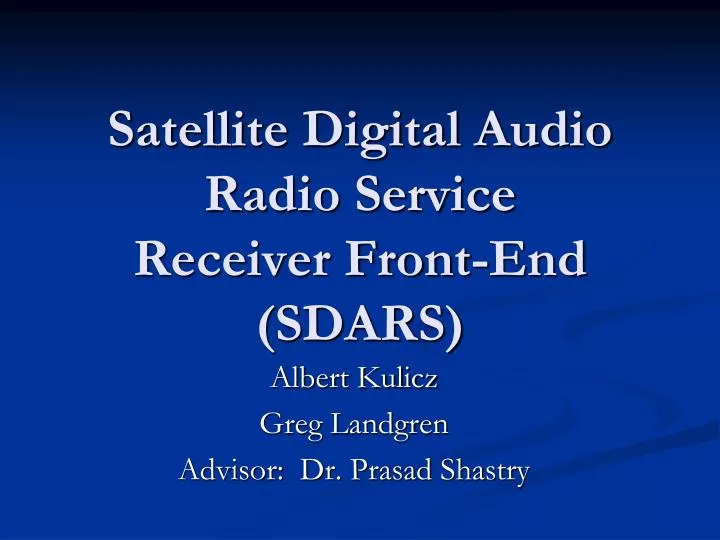 satellite digital audio radio service receiver front end sdars