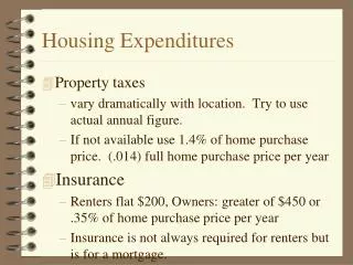 Housing Expenditures