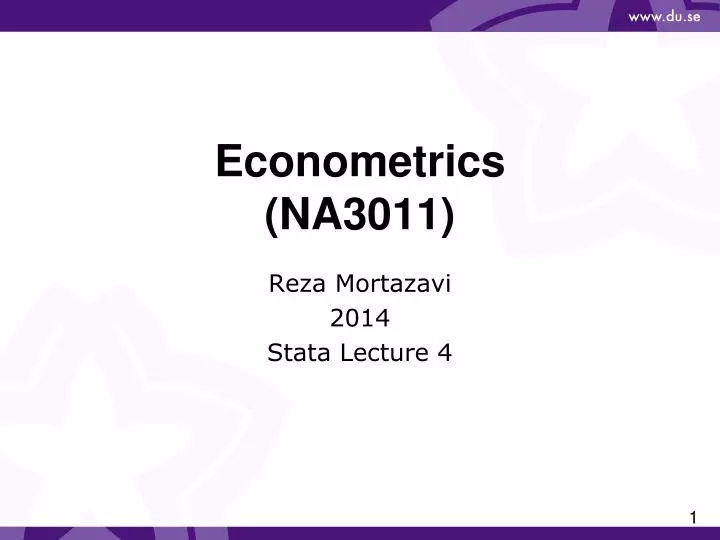 econometrics na3011