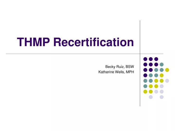 thmp recertification