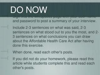 do now