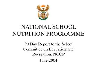 NATIONAL SCHOOL NUTRITION PROGRAMME