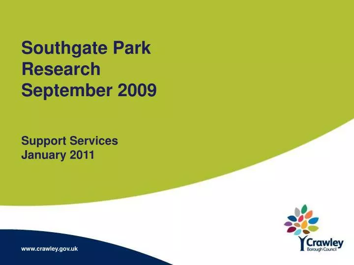 southgate park research september 2009 support services january 2011