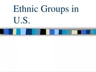 Ethnic Groups in U.S.