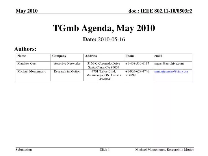 tgmb agenda may 2010