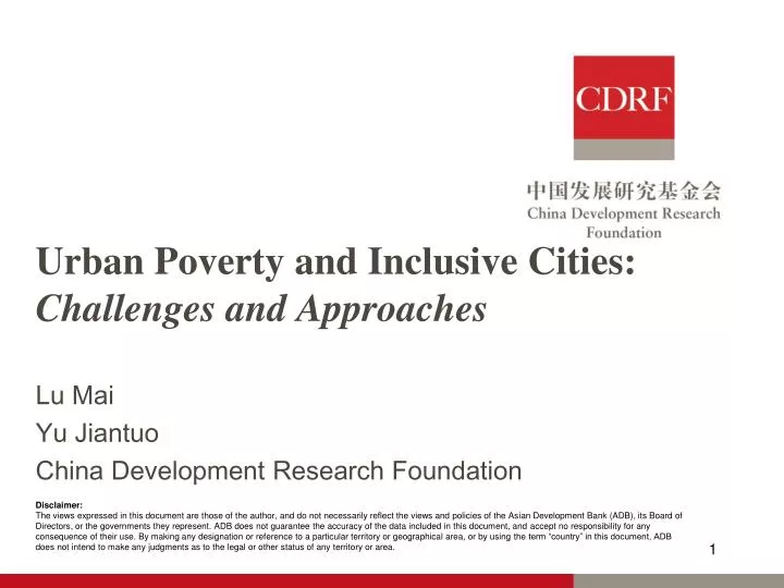 urban poverty and inclusive cities challenges and approaches