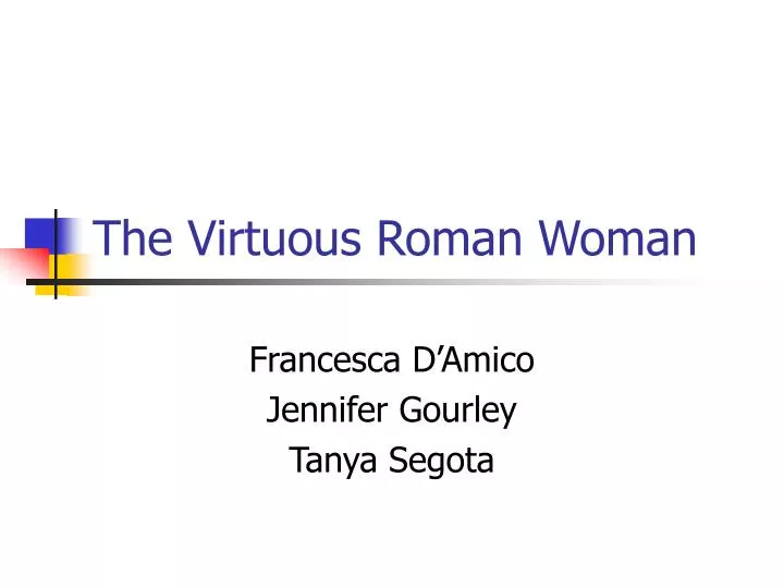 the virtuous roman woman