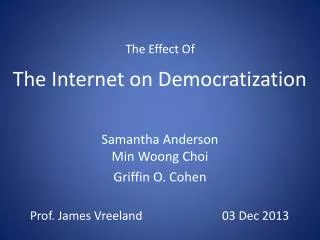 The Internet on Democratization