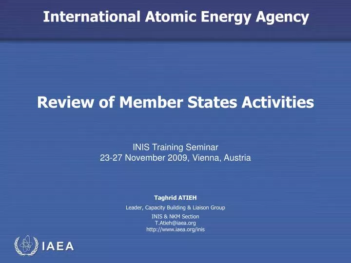 review of member states activities