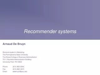 Recommender systems
