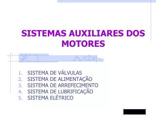 sistemas auxiliares dos motores