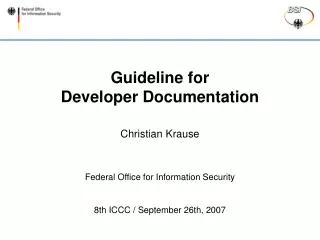 Guideline for Developer Documentation