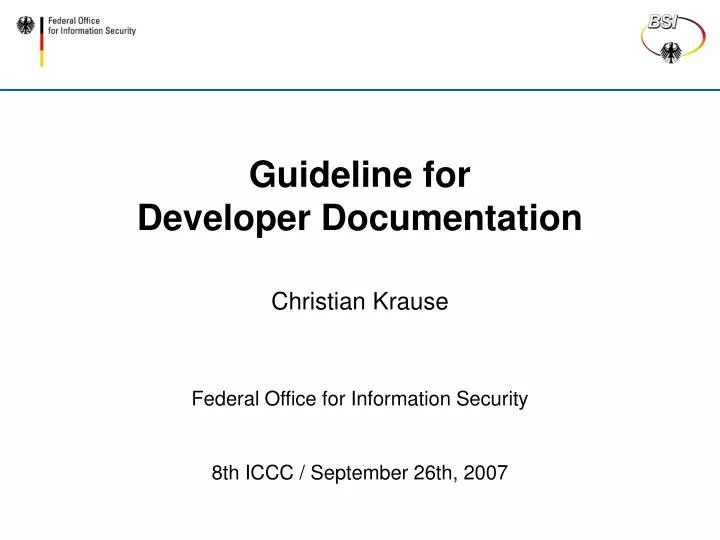 guideline for developer documentation