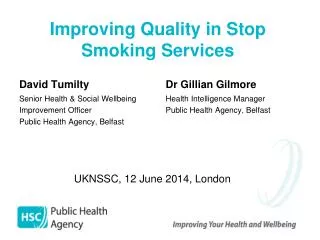 Improving Quality in Stop Smoking Services