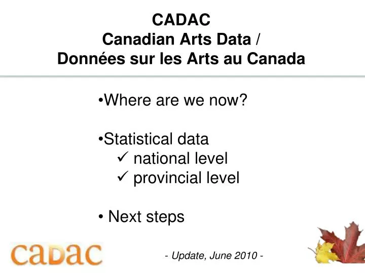 cadac canadian arts data donn es sur les arts au canada