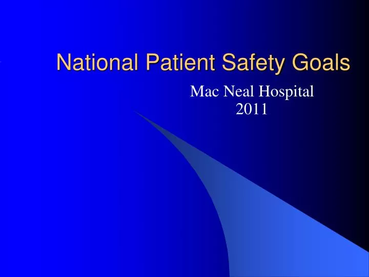 national patient safety goals