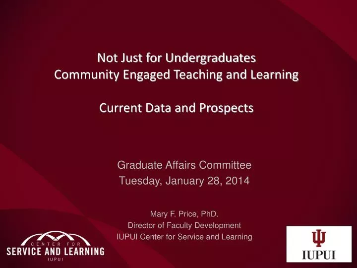 not just for undergraduates community engaged teaching and learning current data and prospects