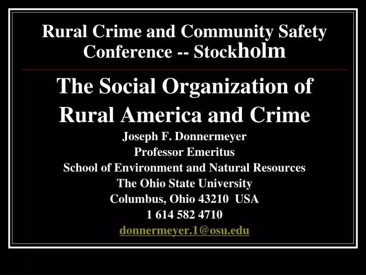 rural crime and community safety conference stock holm