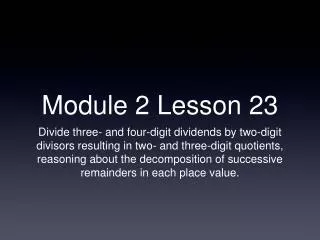 Module 2 Lesson 23