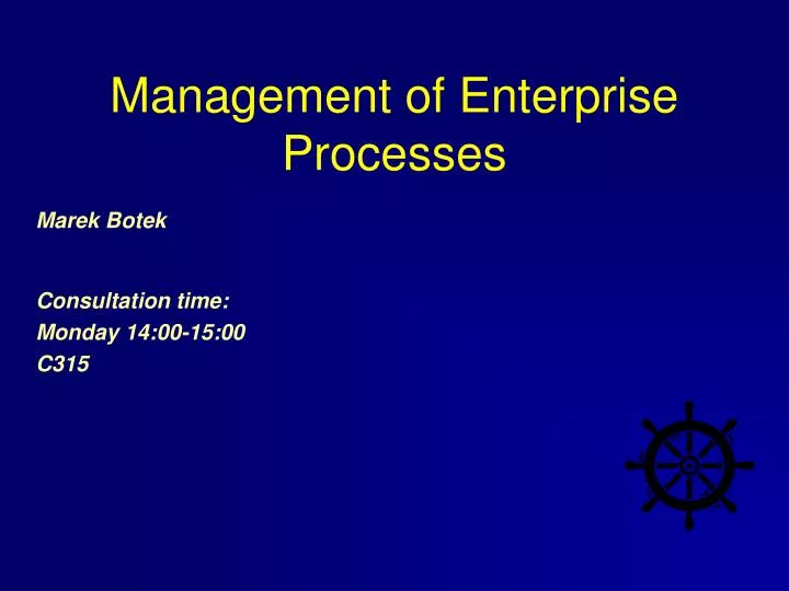 management of enterprise processes
