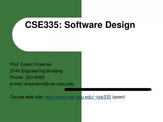 CSE335: Software Design