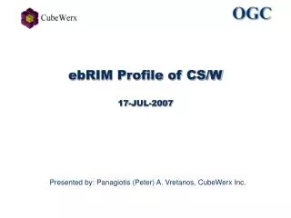 ebRIM Profile of CS/W 17-JUL-2007