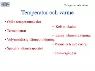 Temperatur och värme